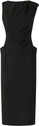 Pinko Ulysse Technical Bistretch Jurk - Dames - Casual kleedjes - Zwart - M - Polyester - Kleedjes