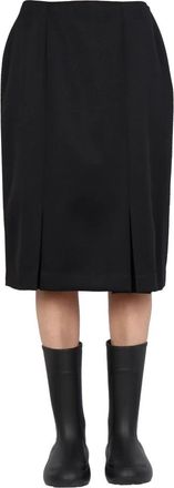 Raf Simons Midi Rok Dubbele Plooi - Dames - Midirokken - Zwart - XS - Rokken