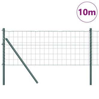Berkfield Home Green Euro Fence with 7 Posts 0.8x10 m Galvanised Steel Green
