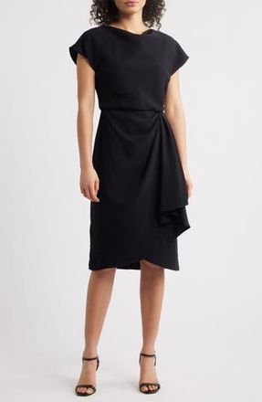 Amsale Cowl Neck Tulip Cocktail Dress in Black at Nordstrom Rack, Size 10