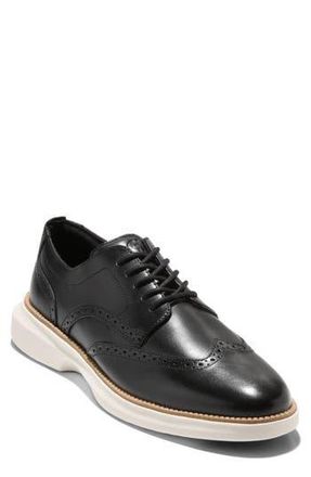 Cole Haan Grand Shadowlite Wingtip Derby in Black /Ch Natural /Ivory at Nordstrom Rack, Size 8