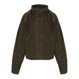 AllSaints Ryder Su&egrave;de Jas - Dames - Leren en Su&egrave;de Jassen - Groen - S - Su&egrave;de - Jassen