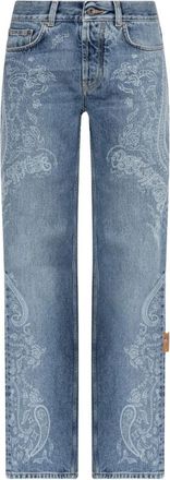 Off-white Paisley Susy Jeans - Dames - Regular Fit Jeans - Blauw - W25 - Katoen - Jeans
