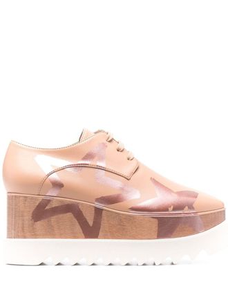 Stella McCartney Elyse star-print platform shoes - women - Polyurethane/Rubber/Polyester - 37 - Pink
