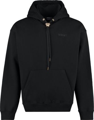 Versace Mens Cotton Hoodie - Black - Size Small