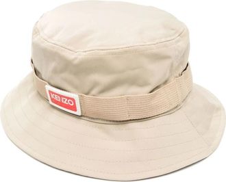 Kenzo Tonal Hat met Kenzo Paris Label - Heren - Hoeden - Beige - S - Polyester - Accessoires