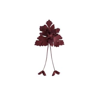 Alberta Ferretti Leather Flower Brooch - female - Alberta Ferretti - Brooches - Red - ONE SIZE - Accessories