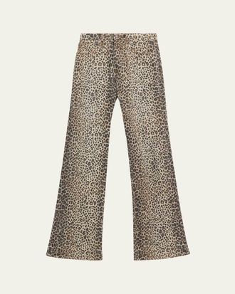 R13 Jane Wide-Leg Leopard Jeans