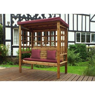 Charles Taylor Trading Charles Taylor - Bramham Three Seat Arbour - W172 x D82 x H196 - Fully Assembled - Burgundy