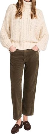 Denimist Cable Turtleneck Sweater In Ecru Slub