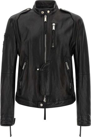 Dsquared2 Jassen, Heren, Zwart, L, Leer, X Ducati Capsule Leren Jas