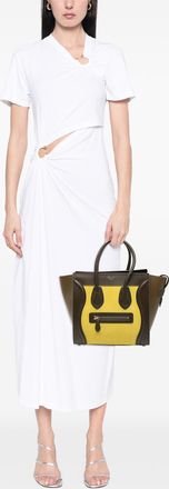 Celine Womens Pre-owned Micro Tricolor Leather Luggage Tote - Yellow - One Size
