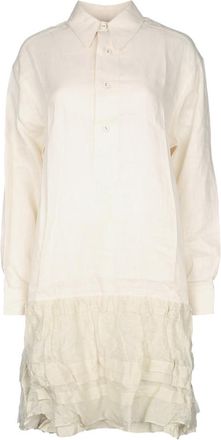 Prada Beige Shirt Collar Mini Dress
