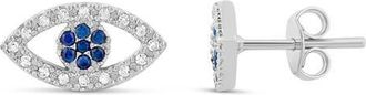 SHYMI Pavé Evil Eye Stud Earrings in Silver at Nordstrom