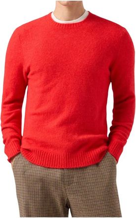 MC2 Saint Barth Witte Crew Neck Sweater met Logo - Heren - Ronde hals truien - Rood - XL - Wol - Truien & Vesten