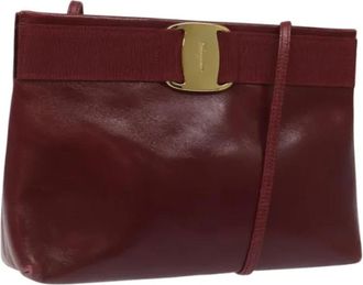 Ferragamo Tweedehands leren schoudertassen - Dames - Vintage Schoudertas - Rood - ONE Size - Leer - Vintage