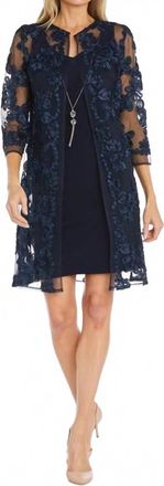 R & M Richards Sheath Dress With Jacket In Navy