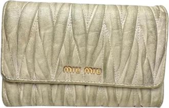 Miu Miu Pre-owned Wallet - Dames - Vintage Accessoires - Wit - ONE Size - Leer - Vintage