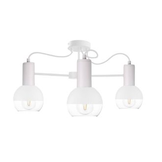 Netlighting Arne Multi Arm Semi Flush Ceiling Light White 60cm 3x E27
