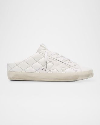 Golden Goose Super-Star Sabot Pearly Quilted Leather Mule Sneakers