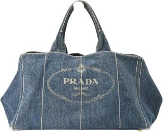 Prada Pre-owned Tote Bags, female, Blue, Size: ONE SIZE Pre-owned Vintage Tote Bag