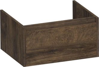 Marcel Breuer Hope wastafelonderkast - 59x30x45.5cm - 1 softclose lade greeploos - 1 sifon uitsparing - Grove