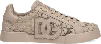 Dolce & Gabbana Sneakers, female, Beige, Size: 7 US Sneaker With Embroidery