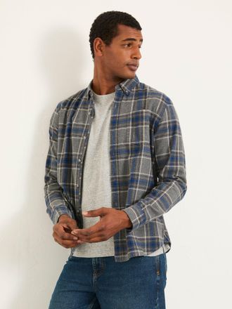 Fat Face FatFace Norton Grey Long Sleeve Check Shirt