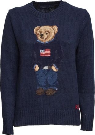 Polo Ralph Lauren Rondgebreide kleding - Dames - Ronde hals truien - Blauw - M - Katoen - Truien & Vesten