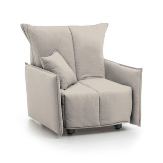 Talamo Italia Sofa Cama Almerinda, Sof&aacute; Individual, 100% Made In Italy, Sill&oacute;n De Sal&oacute;n Con Apertura Trolley, En Tela Acolchada, Con Reposabrazos Est&aacute;ndar, Cm 110x9