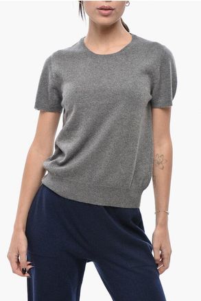 Malo Crew Neck Cashmere Sweater with Short Sleeves size 48