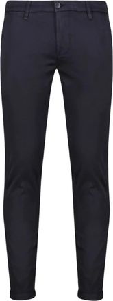 Re-hash Blauwe Tencel Chino Slim Fit - Heren - Slim Fit Broeken - Blauw - W31 - Katoen - Broeken