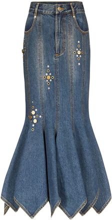 Area Gonna midi con borchie - Blu