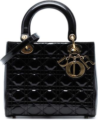Dior Pre-owned Dior Medium Patent Cannage Lady Dior 13-BO-1113