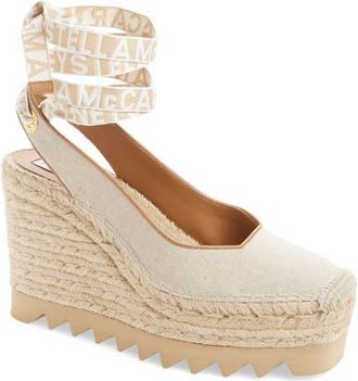 Stella McCartney Gaia Espadrille Wedge Slingback Pump in Ecru at Nordstrom, Size 11Us