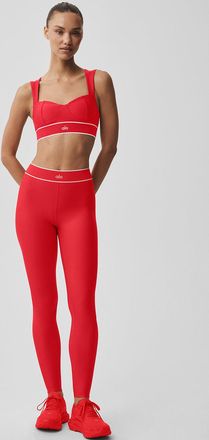 Alo | Airlift High-Waist Alignment Legging in Bright Red/White, Size: Medium