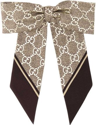 Gucci Scrunchie met GG-jacquard - Bruin