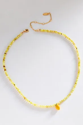 Anthropologie Beaded Icon Necklace