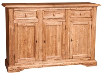 Biscottini International Alacena Country De Madera Maciza De Tilo Acabado Con Efecto Natural 156x45x103 Cm