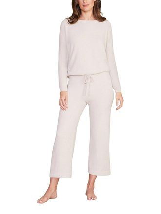 Barefoot Dreams CozyChic Pants Womens Stone Ultra Lite Cropped GBO4035