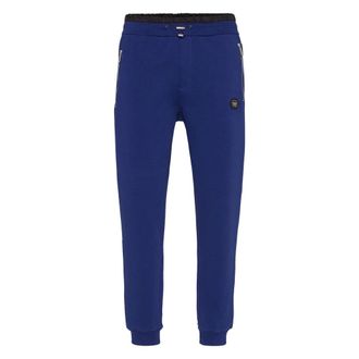 Philipp Plein Broeken, Heren, Blauw, L, Katoen, Trainingsbroeken