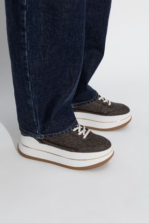 Michael Michael Kors Sport Shoes On Platform Hayes Lace Up, Womens, Brown