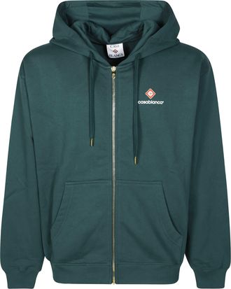 Casablanca Relaxed Fit Windbreaker Jacket with Hood and Kangaroo Pocket
