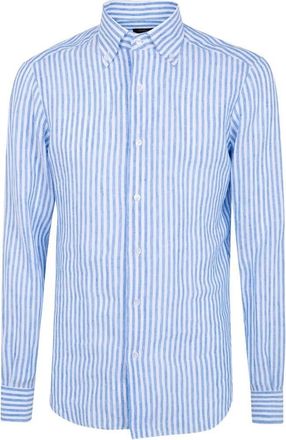 Barba Classic Linen Large Stripes Shirt
