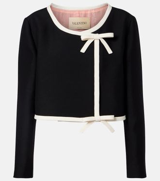 Valentino Crepe Couture bow-detail cropped jacket