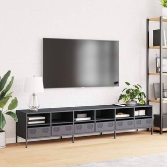 Berkfield Home TV Cabinet Anthracite 202x39x43.5 cm Cold-rolled Steel in Charcoal