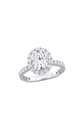 Delmar Sterling Silver Created Moissanite Engagement Style Ring in White/Silver at Nordstrom Rack, Size 8