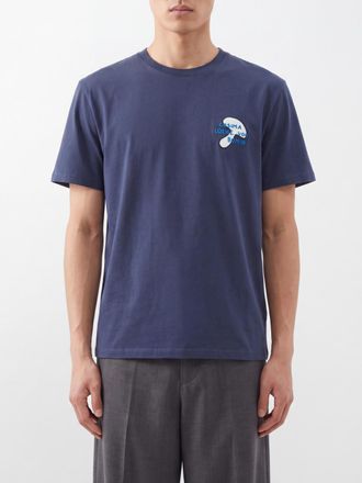 Emanuel Ungaro Crewneck Cotton T-shirt with Contrast Logo