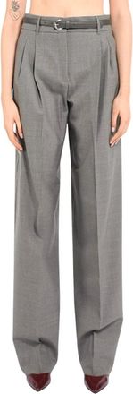 Max Mara Broeken, Dames, Grijs, M, Wol, Entrata Wide Broeken