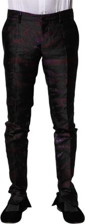 Dolce & Gabbana Multicolor Patroon Formele Broeken - Heren - Slim Fit Broeken - Veelkleurig - M - Polyester - Broeken